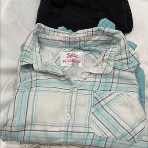 Justice Girls 14/16 7 shirts and 1 pair leggings